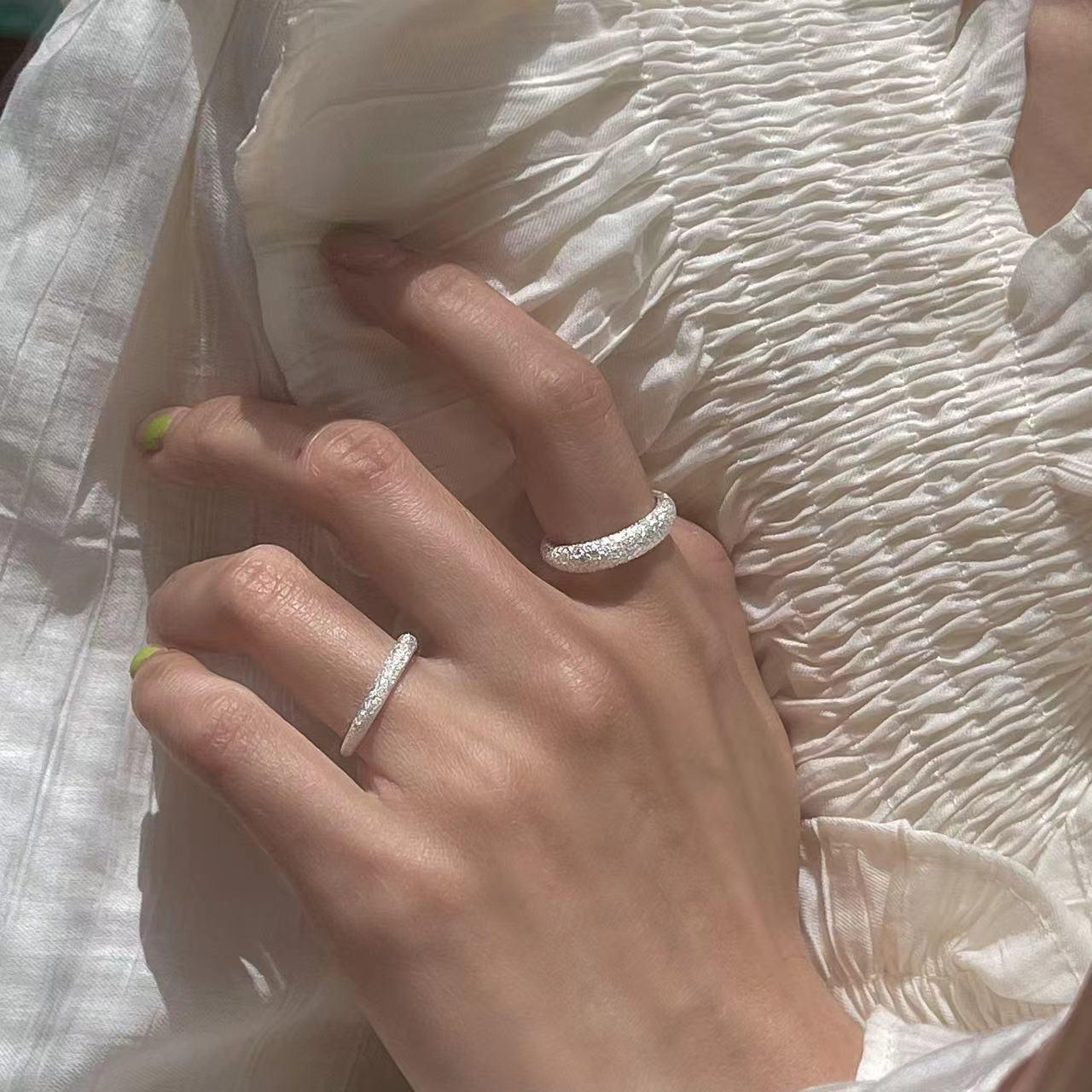 2024 Sparkling Ripples Frosted Ring: Elegant European  American Style for Women