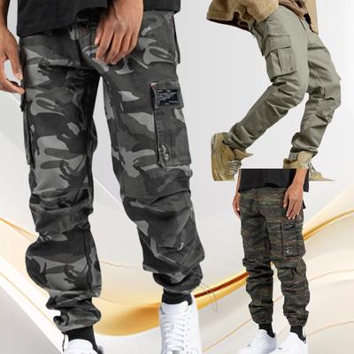 Men's Camouflage Baggy Cargo Pants Male Army Tactical Full Length Casual Long Trousers Loose Straight Pants Plus Size 3XL