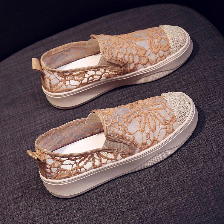 Women's shoes single shoes 2025 summer models spring and autumn thick-soled non-slip flat-soled summer muffin one-pedal spring breathable women's shoe