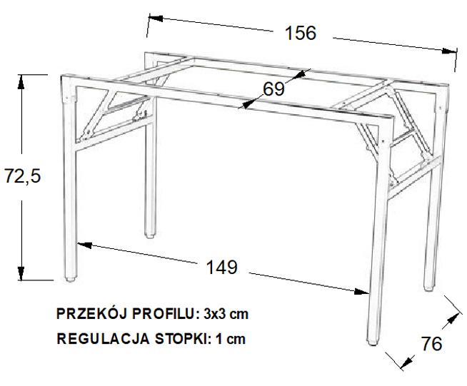 Folding frame for desk or table NY-A024 - 156x76 , aluminum