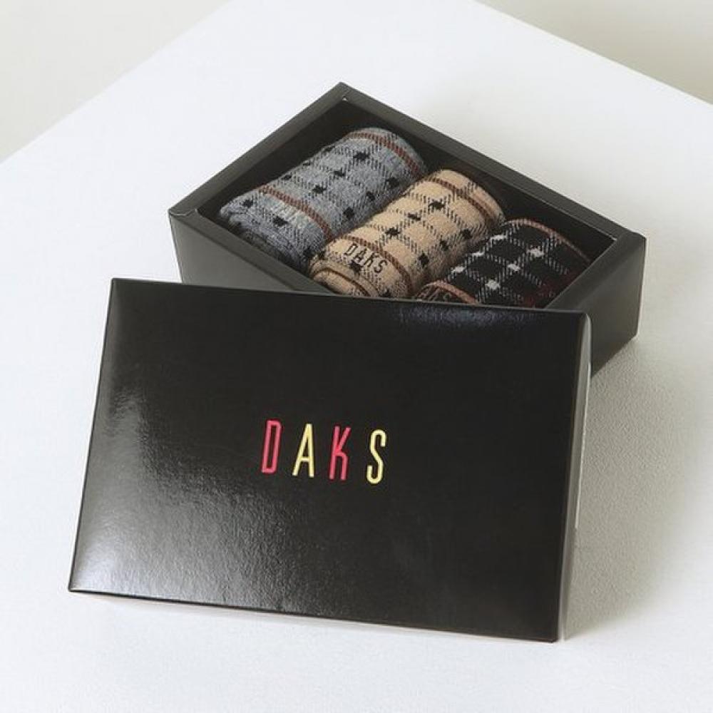 DakS Women S Cotton Blend 3 Color Check Pattern Long SockS 3 pairS Set dbSS5e410 Single option