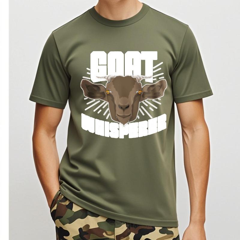 Unisexs Tshirt Adult For Man Oneck Tshirt Big Size Goat Whisperer With Cartoon Goat Face Everyday Teeshirt Summer Tshirt