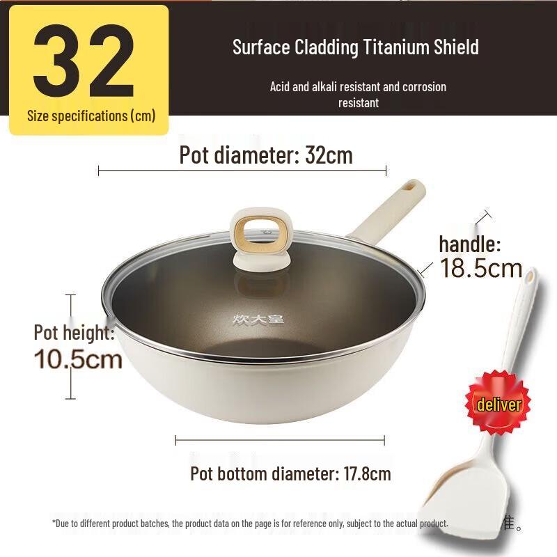 

COOKER KING 32cm Non-stick Titanium Coated Stir-Fry Wok