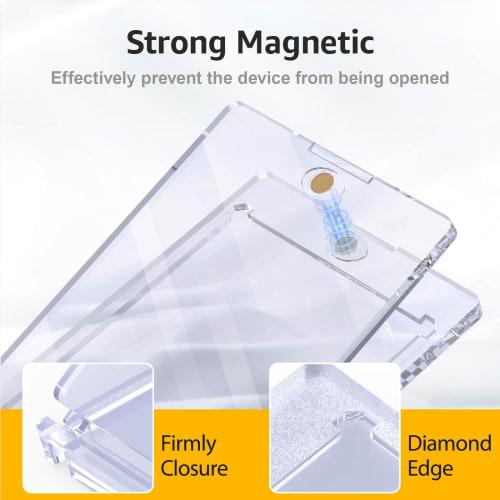 SAMYUCHO 100PT Magnetic Card Holders for Trading Cards, 15-Pack Card Touch Holder, UV Protection Baseball Card Display Case with Hard Plastic Protecto