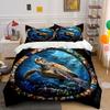 Marine Life Art Decor Set Exquisite three-piece bedding set gift for kids and adults