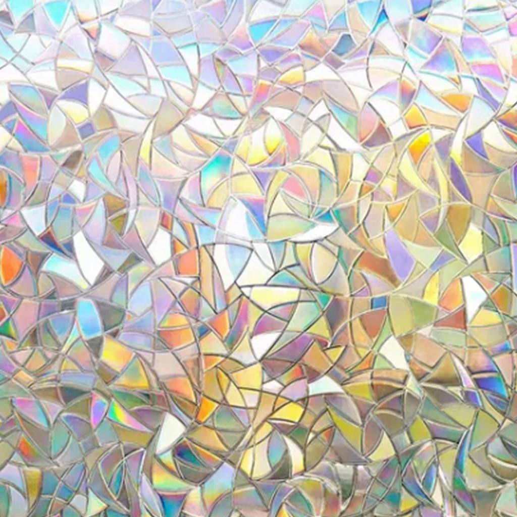 45x200cm Decorative Window Privacy Film 3D Rainbow Window Film Static Cling Window Sticker