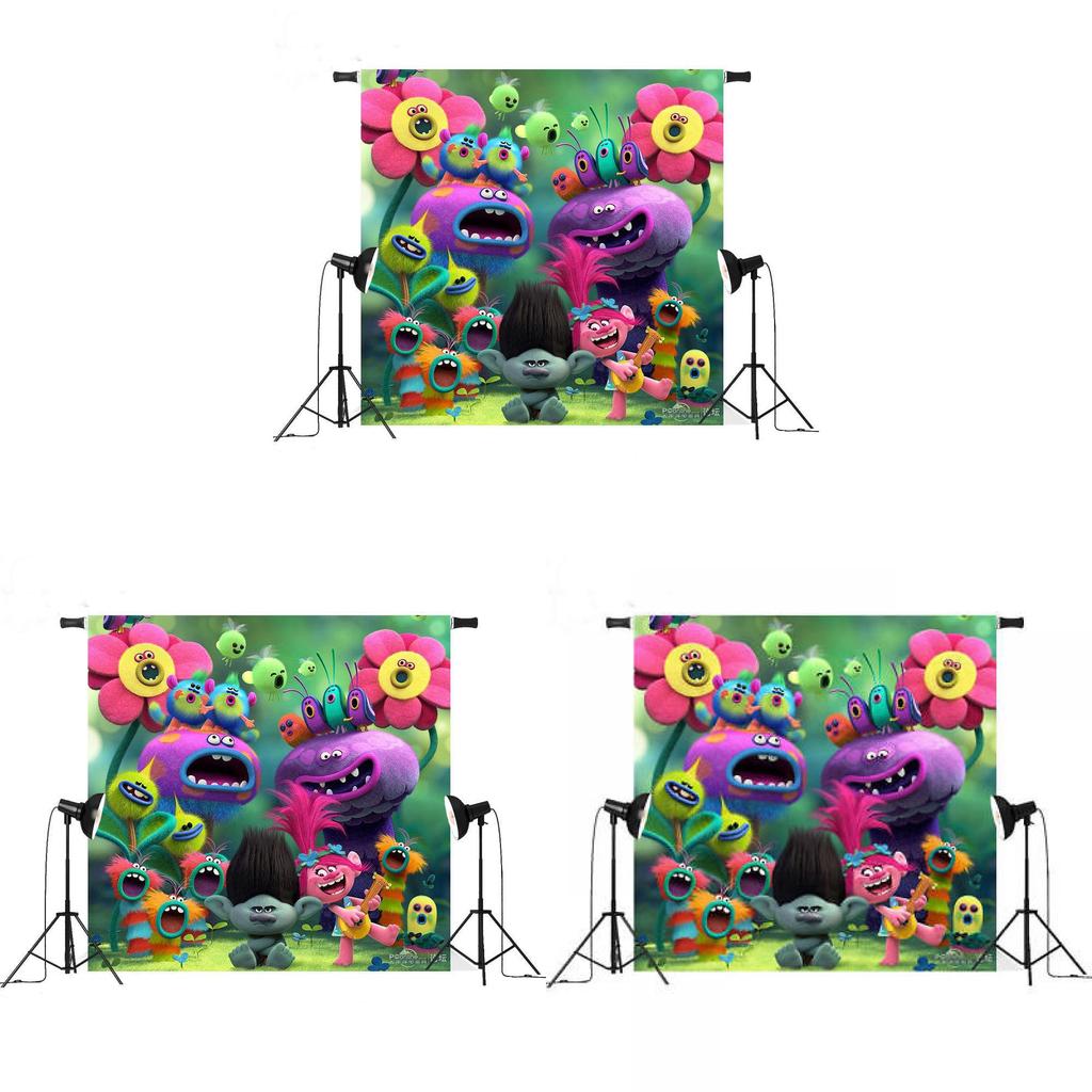 Trolls World Tour Christmas Photography Backdrop For Kids Photo Studio Creative Decor
