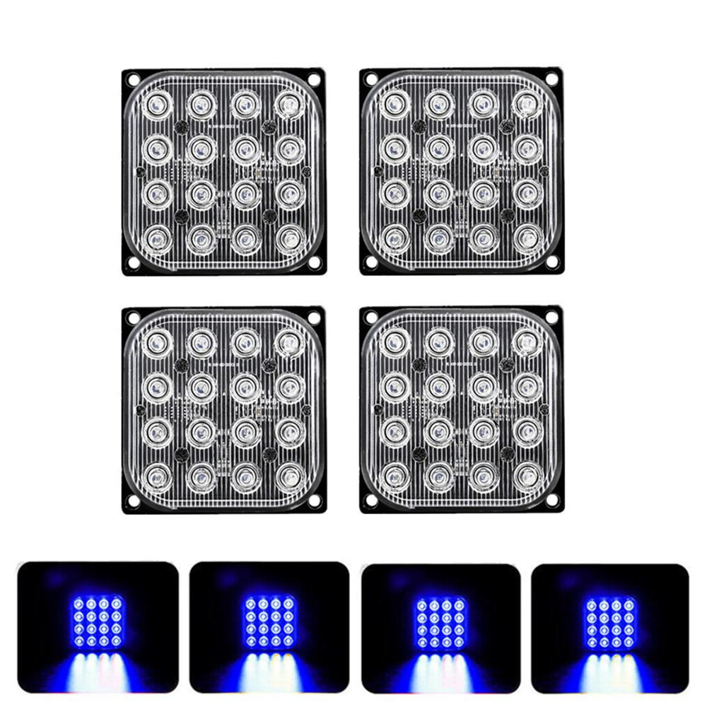 4 шт. 16 светодиодов Стробоскоп Предупреждающий свет Грузовик 12В 24В Решетка Мигающий Автомобильный Маяк Световые Сигналы для Автомобиля