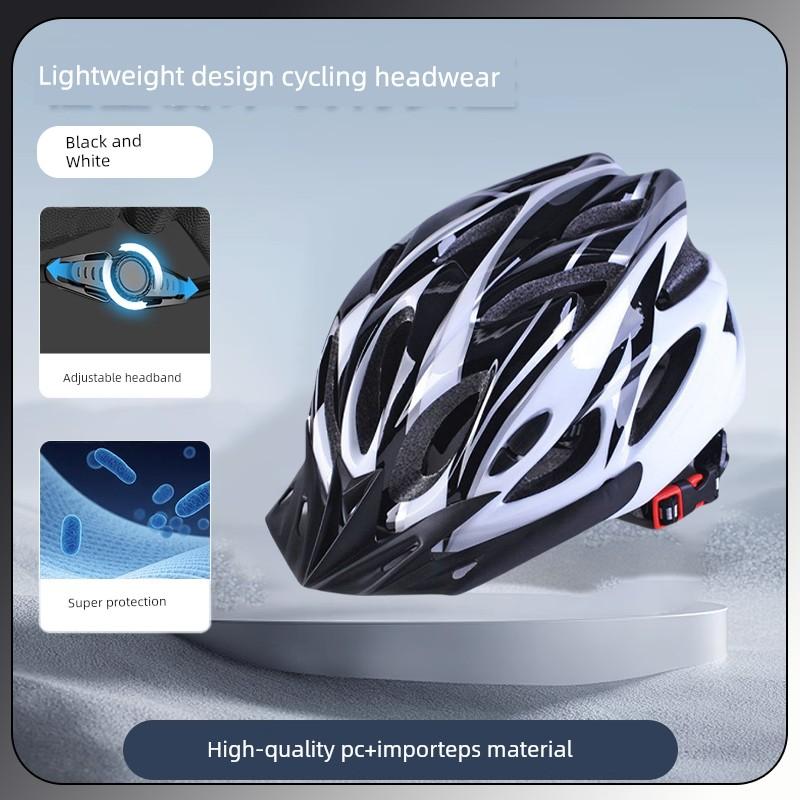 Bicycle Helmet with Goggles, One-Piece Riding Helmet, Men's and Women's Mountain Road Bike Safety Helmet