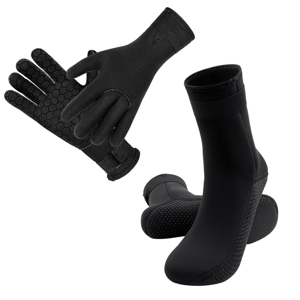 3mm Neopren Tauchhandschuhe Socken Verstellbare Handgelenk Knöchelriemen für Surfen Schnorcheln Kajakfahren Schwimmen Wassersport