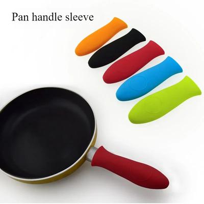 1Pc Silicone Pan Handle Heat Insulation Sleeve Iron Fryer Frying Pan Non-slip Anti-scalding Metal Handle Heat Resistant Cover