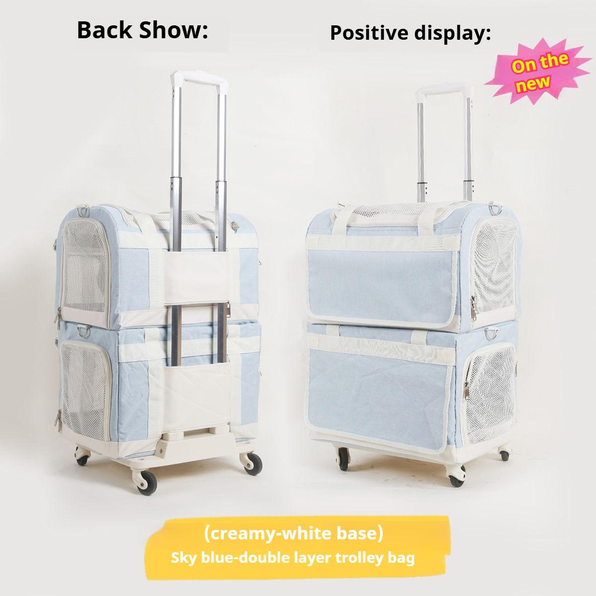 

Чехол на колесиках для домашних животных, двухслойная дорожная сумка, дышащий чехол на колесиках для собак на весну и лето, складная дорожная сумка большой вместимости