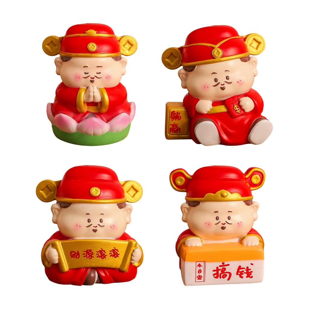 2025 Chinese New Year Decor Chinese God Figurines God of Fortune Figurine for Table Car Centerpiece Bookshelf Decoration