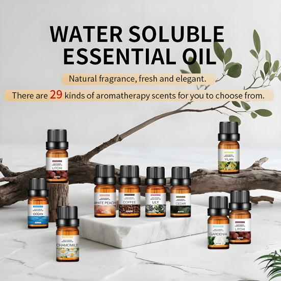 Přírodní rostlinný esenciální olej pro difuzér zvlhčovač 10 ml ve vodě rozpustný aroma olej DIY svíčka mýdlo příslušenství