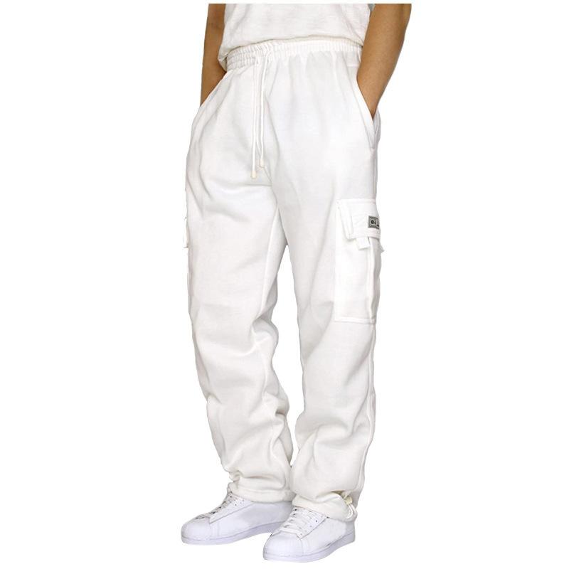 Summer New Fashion Sports Casual Pants Men's Tied Feet Multi-pocket Tether Loose Tooling Long Pants