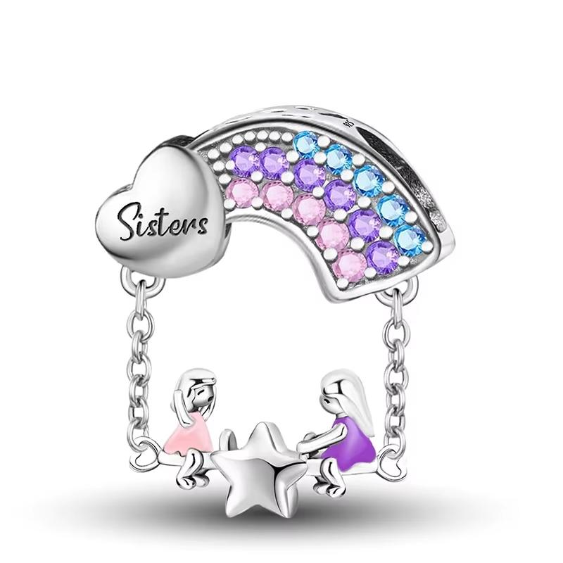 Kupfer Blume Koffer Vierblättriges Kleeblatt Schildkröten Anhänger Perlen Passend für Original Pan Armbänder DIY Echtschmuck Geschenk
