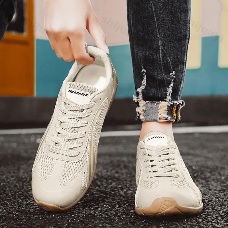 

Мода Мужская Мода Тренд Повседневная Обувь 2025 Новый Стиль Сетчатые Дышащие Спортивные Кроссовки с Цветными Блоками Низкий Верх Удобные Кроссовки для Улицы 39 бежевый