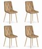 LIBRA Chair - Brown Velvet / Wood Color Legs X 4