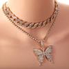 Big Butterfly Bling Necklace Trendy Fashion Collars Necklace Butterfly Pendant  Necklace for Women