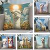 Alpaca Cute Cushion Cover Plush Fabric Soft DoubleSided Printed Sofa Warm Winter Home Child Gift Pillow Case