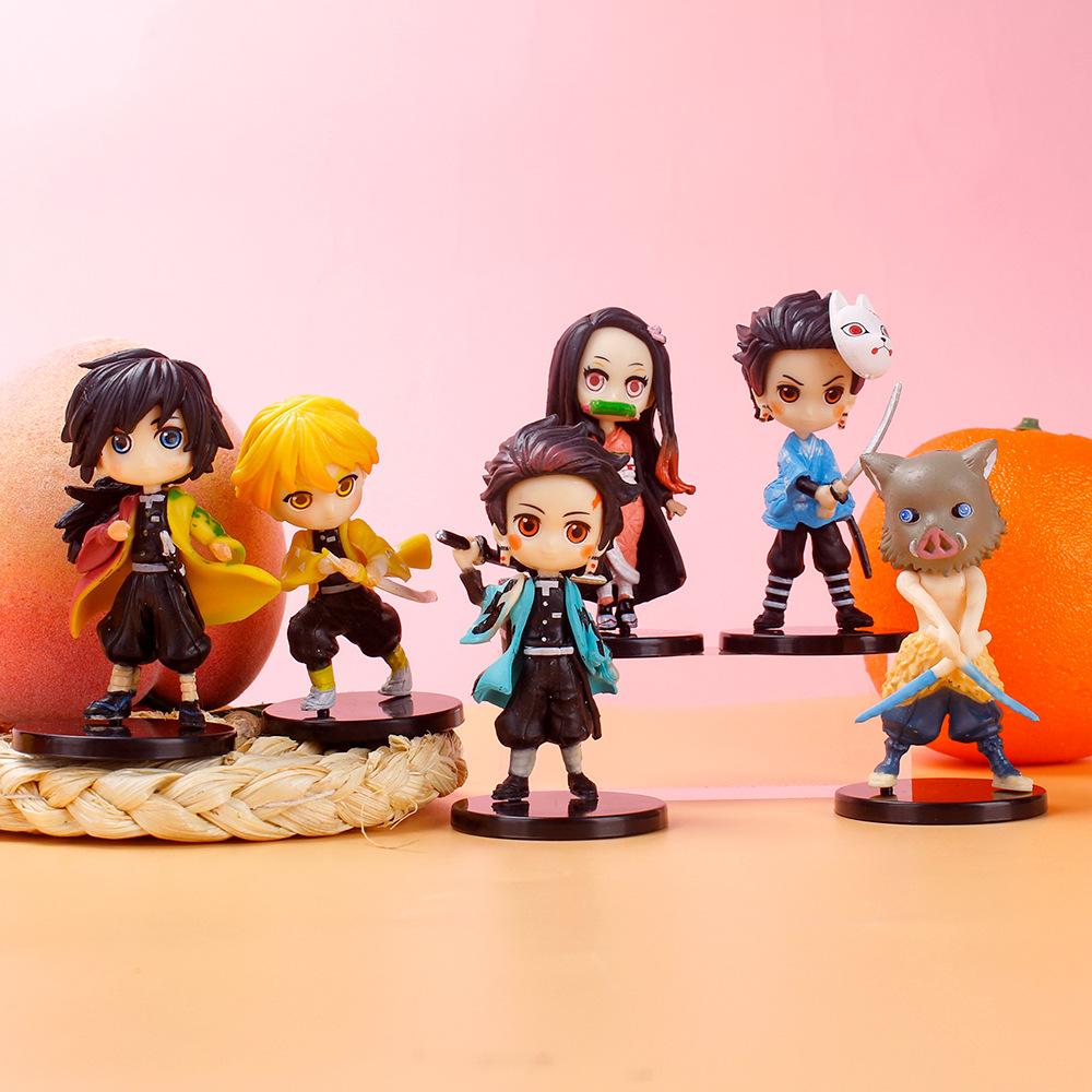6pcs/set Anime Demon Slayer 7cm Figure Kimetsu No Yaiba Q Posket Kamado Tanjirou Nezuko Agatsuma action model Toys