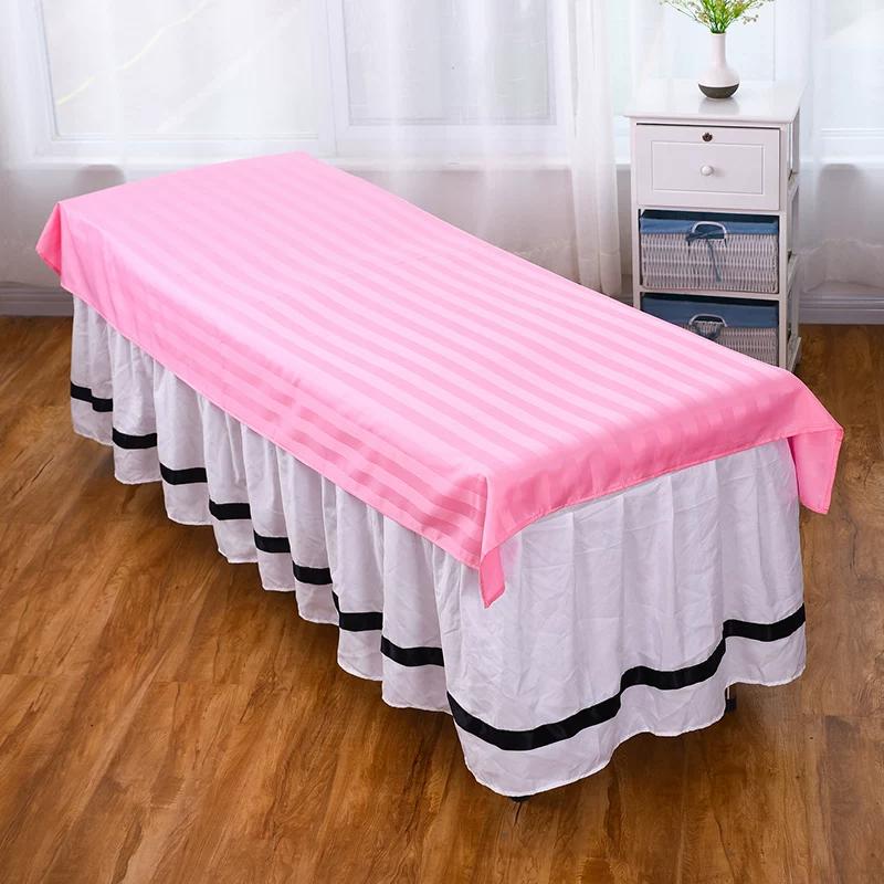 Silky Cotton Washable Wrinkle Resistant White Beauty Bed Sheet Beauty Salon Specific Single Piece Massage Bed Towel with Holes Easy To Dry Bedding