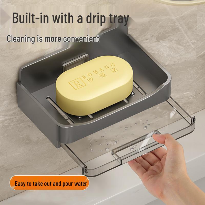Double-Layer Wall-Mounted Soap Dish with Drainage