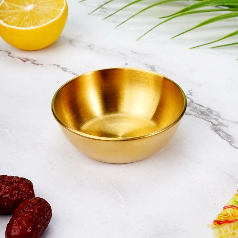 2pcs Thickened Dip Sauce Dish Stainless Steel Snack Dish Tableware Seasoning Dish  Dining Table