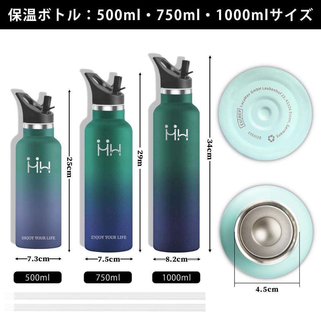 YANGYAO 1 Liter Portable Vacuum Insulated Water Bottle with Wide Double Stainless Suitable for Carbonated and Seamless Carrying Cloth Easy To Large