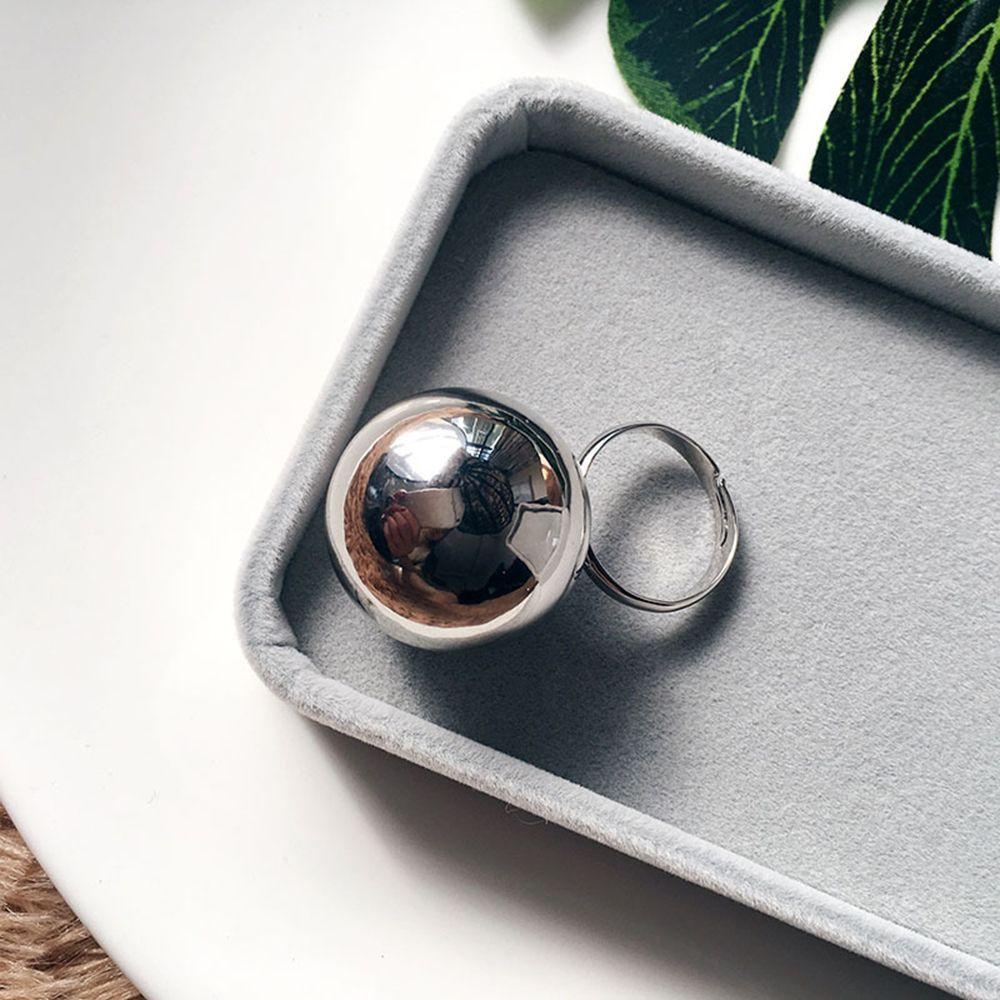 Party Women Ball Ring Adjustable Opening Ring Large Metal Ball