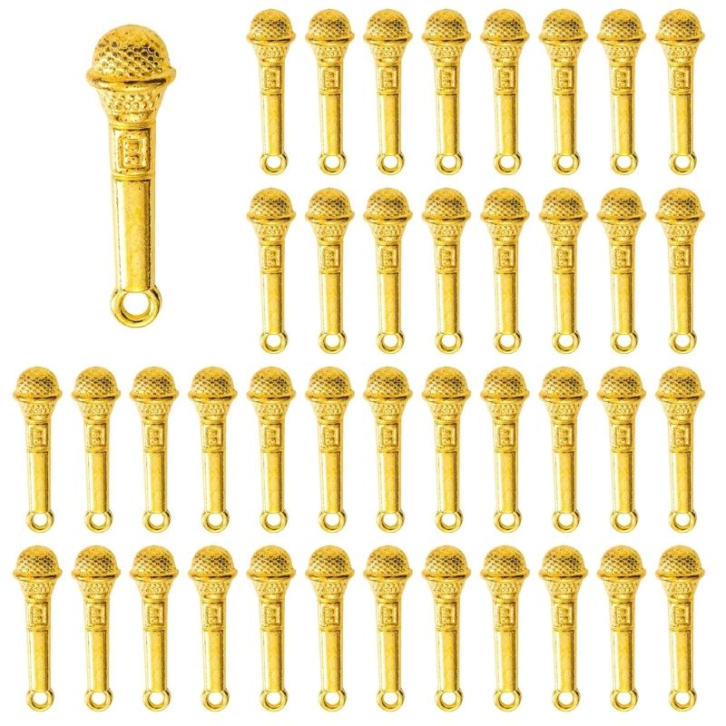 100PCS Microphone Charm Jewelry Making Part Necklace Pendant Suitable for Jewelry and Handmade Craft Pendant Accessories