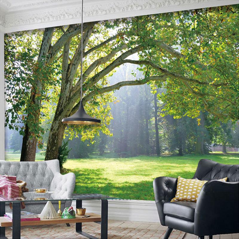 

3D Wallpaper Stereoscopic Green Trees Forest Scenery Mural Living Room Sofa TV Background Wall Mural 200 cm(W) x 140 cm(H)