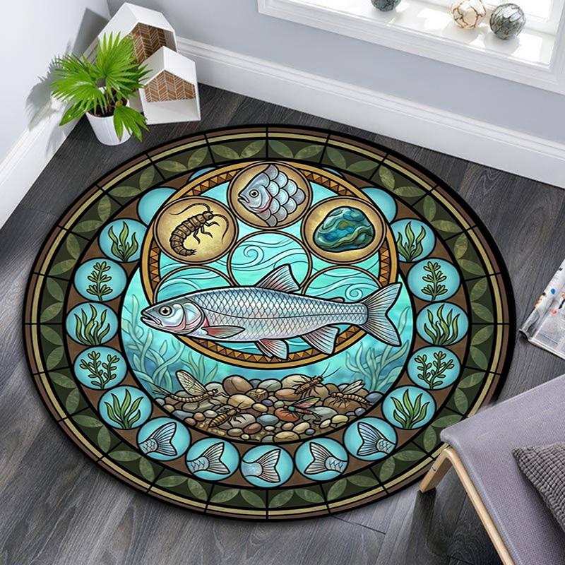 Adventure Nature Round Area Rug Under Office Chairs Bedroom Living Room Home Decor