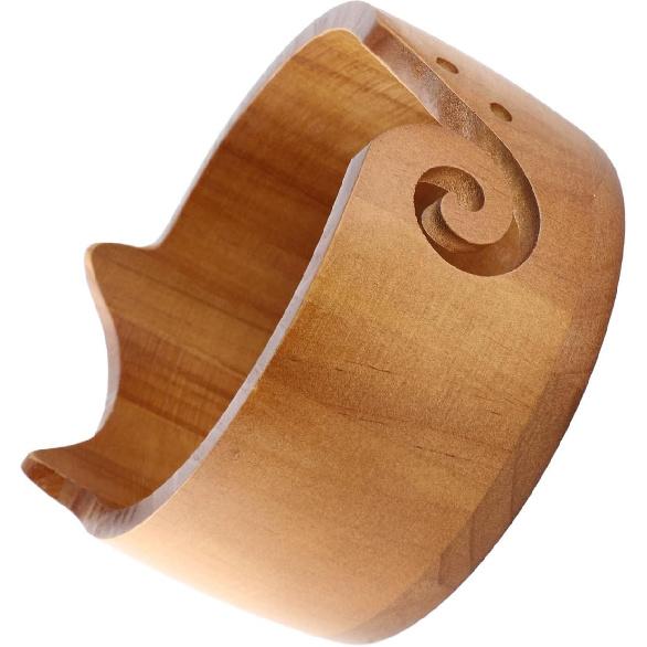 Kuuleyn Wooden Yarn Bowl,Cute Cat Shape Practical Holder,Dispenser Crochet Organizer Storage Supplies for Home Workplace Knitting Crafting Activities