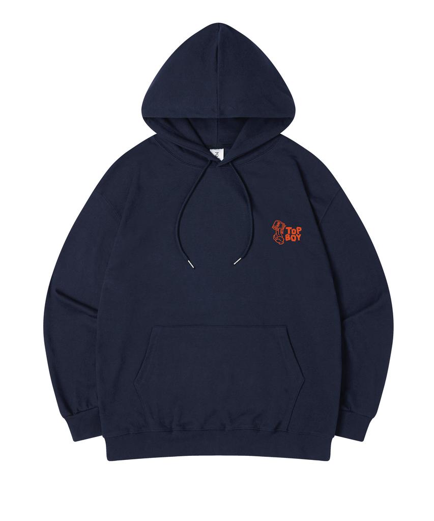 Dirty Cash Oversized Fleece-Lined Printed Hooded Sweatshirt