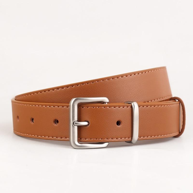 

Genuine Leather Womens Belt With Pin Buckle For Slim Fit Jeans And Office Wear