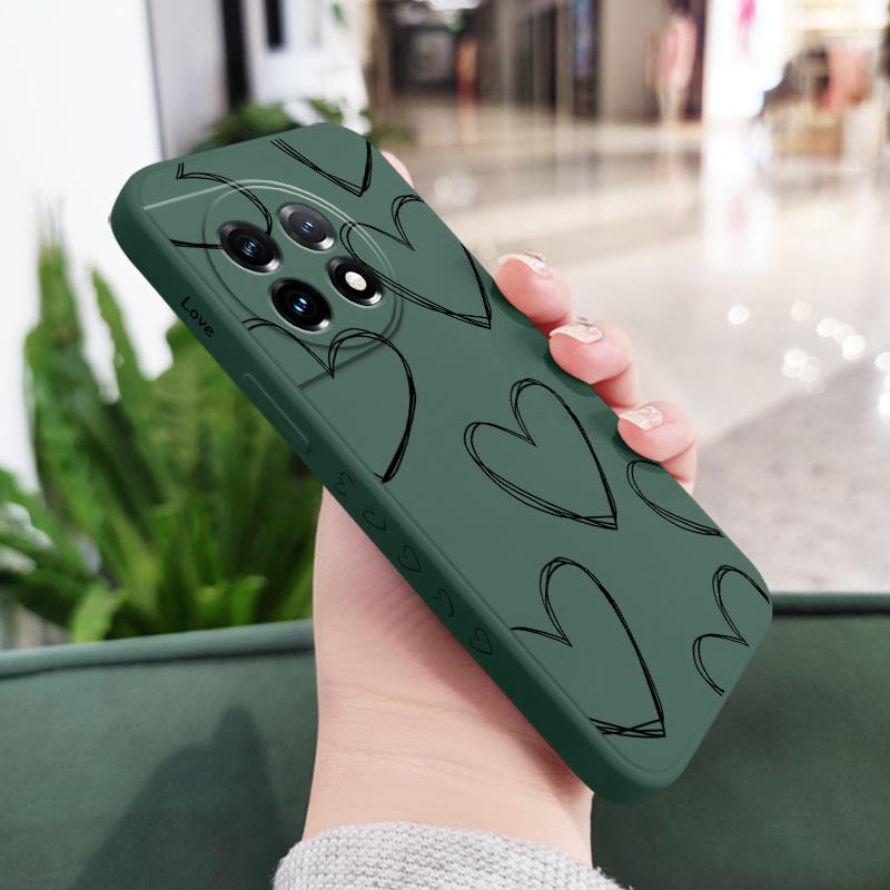 Overlapping Love Phone Case For Oneplus 13 13R 12 12R 11 11R 10 10R 10T 9R 9RT 9 8T 8 7 7T Pro 5G Liquid Silicone Cover