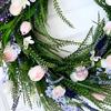 45x45cm Realistic Artificial Flower Wreath Wall Hanging Ornament for Door Window Garden and Wedding Flower Arrangement