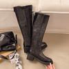 British style but knee boots women's new autumn and winter knight boots women's thick-soled thick-heeled rear zipper high boots