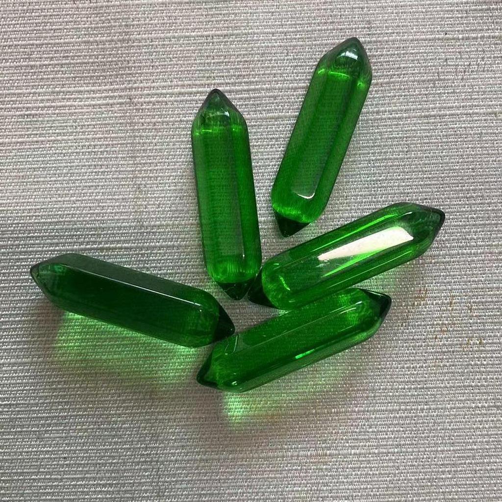 32x8mm Natural Crystal Hexagonal Bullet Pendant for Yoga Necklace