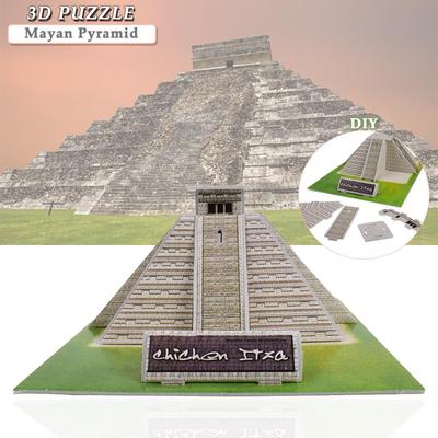 Puzzle 3D Zabawka Piramida Majów Świat Architektoniczny Układanka DIY Zestaw Modeli Budynków dla Dzieci Zabawki Prezenty