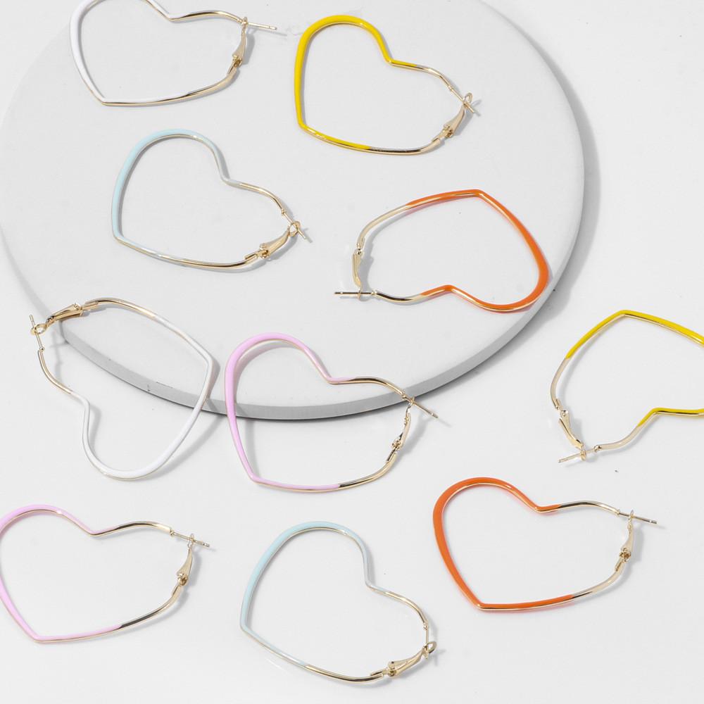 Geometric Elegant 2021 Heartshaped Alloy Earrings For Women In Colors Bright