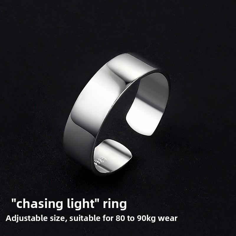 Ring Men's Tide Advanced Sense Index Finger Female Couple Ring Niche Design Titanium Steel Does Not Fade