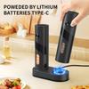 2 st/set USB-uppladdningsbar automatisk pepparkvarn salt- och pepparkvarn justerbar grovlek kryddkvarn med LED för köket