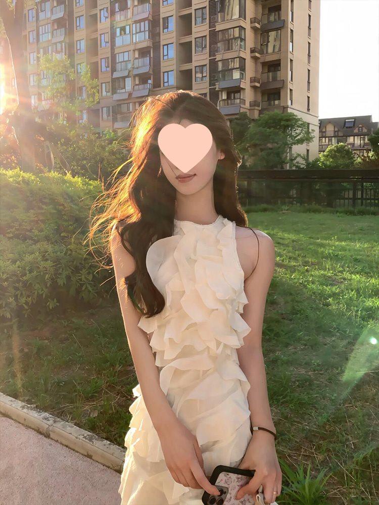 French White Asymmetrical Fairy Summer Dress for Women