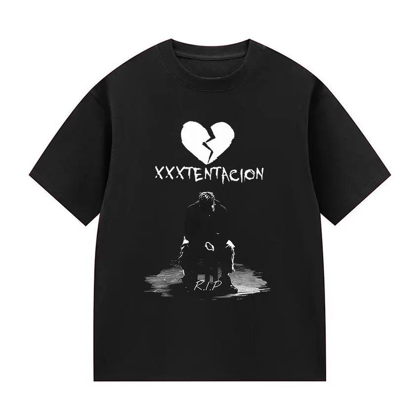 

2026 Rapper XXXTentacion RIP Broken Heart Album Graphic T Shirt Unisex Hip Hop Vintage Fashion Cotton Short Sleeve T-shirt Streetwear 4XL