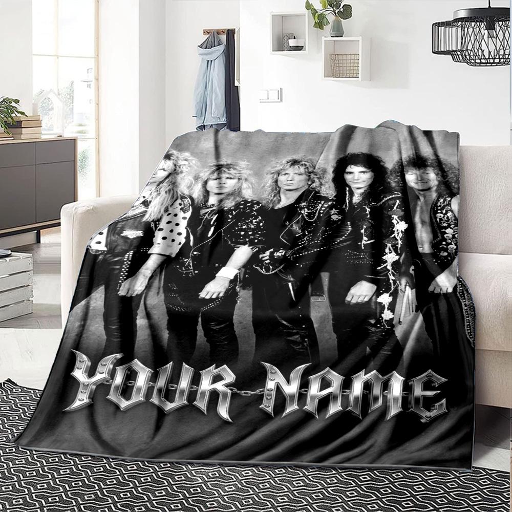 Name Custom WHITESNAKE Print Flannel Blanket High Quality Warm Comfortable Cover for All Seasons Perfect for Gifts Home Decor