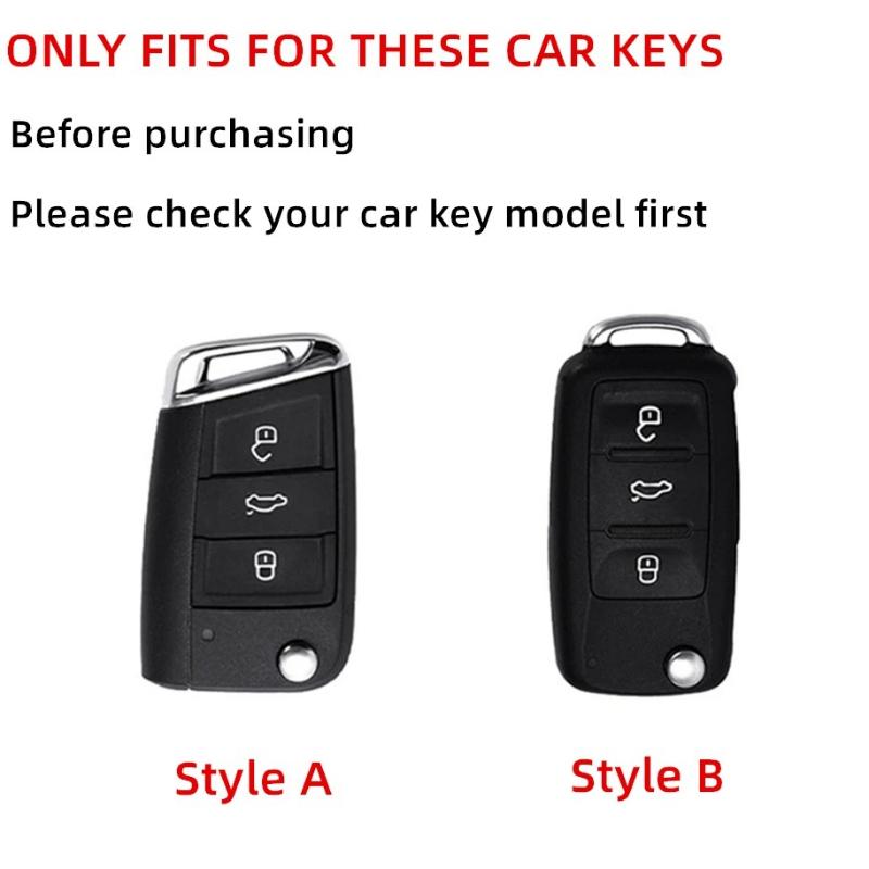 Metal Car Remote Key Cover Case Holder Keychain Shell Fob For VW Volkswagen T-ROC Golf 7 Polo Tiguan T-Cross Jetta EOS Beetle