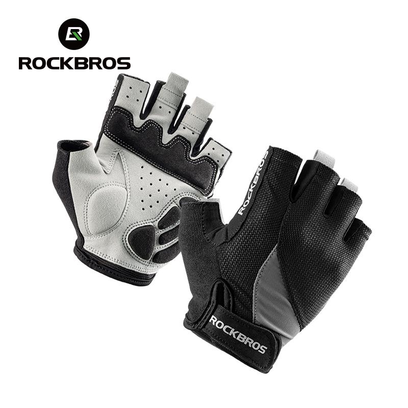 RockBros Bike Gloves Non-Slip Breathable Mtb Mens Women's Summer Bicycle Cycling Gel Pad Short Half Finger Sport Gloves ciclismo