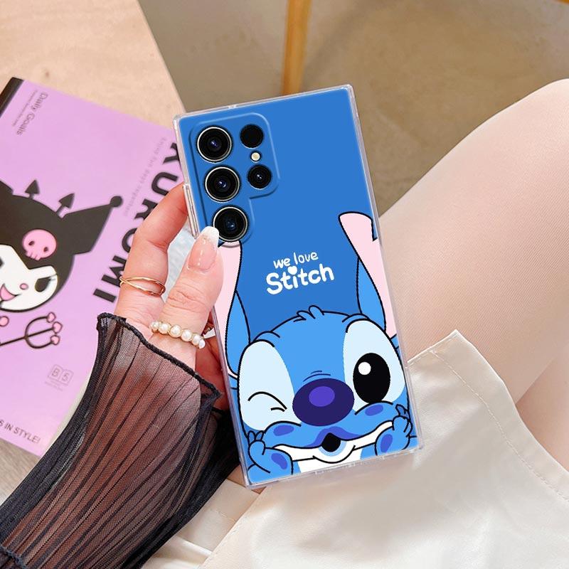 Disney Stitch Mickey Donald Duck Transparent Case For Samsung Galaxy S26 S25 Ultra S24 S22 S26 Plus S20 S23 S21 S25 FE 5G Cover